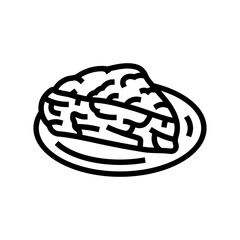 tortilla espanola spanish cuisine line icon vector. tortilla espanola spanish cuisine sign. isolated contour symbol black illustration