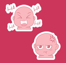 Cute cartoon expression emoji character vector design art for stickers