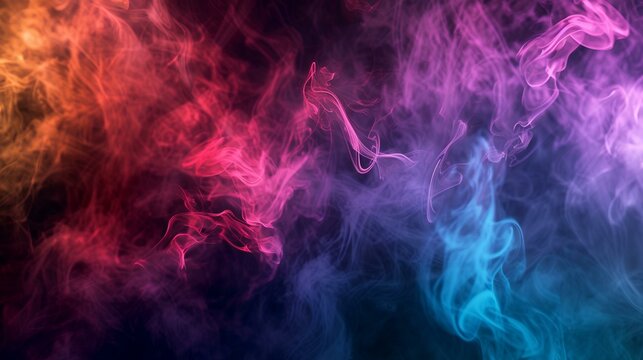 Abstract colorful smoke on a dark background