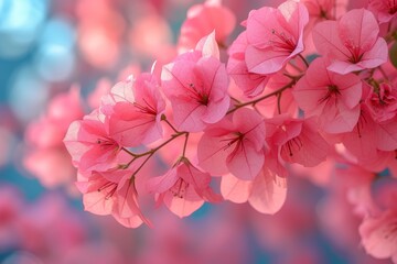 pink bougainvillea flowers, spring banner - Powered by Adobe