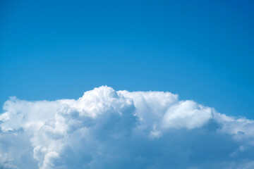 Blue sky and big white cloud, copy space