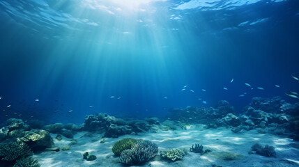 Fototapeta na wymiar underwater photo blue background