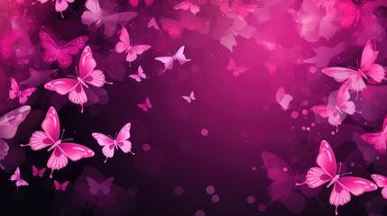 Fototapeta na wymiar Background with butterflies in Magenta color