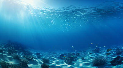 Fototapeta na wymiar underwater photo blue background
