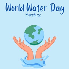World Water Day - abstract waterdrop concept. Save the water - ecology concept background 