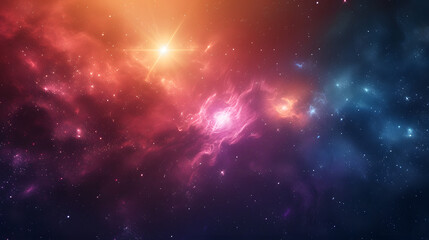 Fototapeta na wymiar Colorful Space Filled With Stars