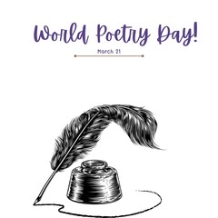 World poetry day, march 21.  illustration, greeting card, social media post, banner, poster, flyer, decoration card, invitation card