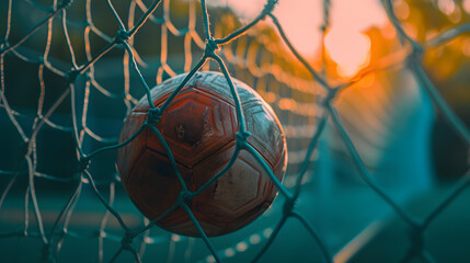 Soccer Ball on Top of Net