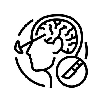 lobotomy surgery hospital line icon vector. lobotomy surgery hospital sign. isolated contour symbol black illustration