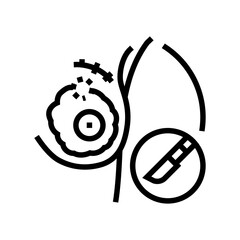 lumpectomy surgery hospital line icon vector. lumpectomy surgery hospital sign. isolated contour symbol black illustration