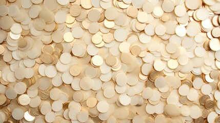 Background with coins is Ivory color. - obrazy, fototapety, plakaty