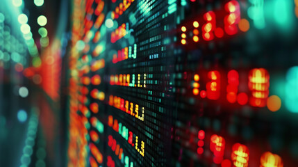Close-up of Computer Screen Displaying Financial Digital Data