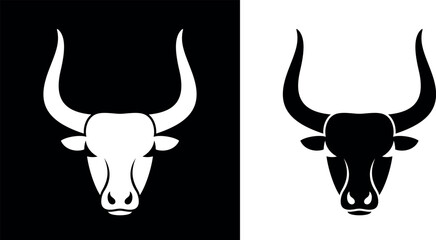 Bull head logo. Isolated bull head on white background