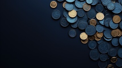 Background with coins is Navy Blue color