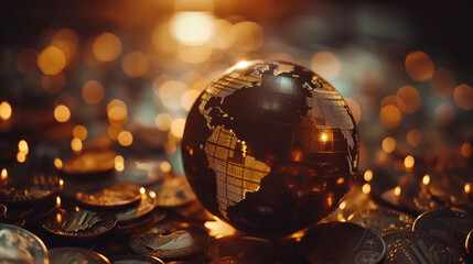 Globe on Coin Pile