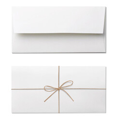 Close up view creative envelope with style isolated on plain background.