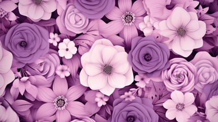  Background with different flowers in Mauve color