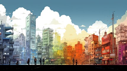 Alchemy Upscaler - Low Normal Y yukisakura High quality Prompt details high quality, beautiful and fantastically designed silhouettes of colorful city buildings and landmarks due to gravitational wave