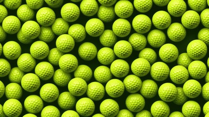 Background with golf balls in Lime Green color. - obrazy, fototapety, plakaty