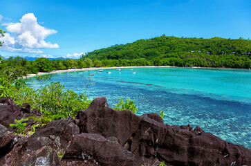 Fototapeta na wymiar Port Launay Marine Park, Island Mahé, Republic of Seychelles, Africa.