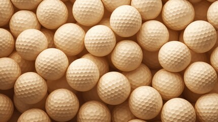 Background with golf balls in Tan color. - obrazy, fototapety, plakaty