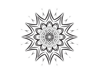 Black & white mandala design template