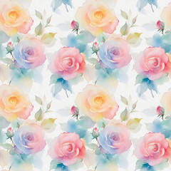 Fototapeta premium seamless watercolor floral abstract colorful wallpaper