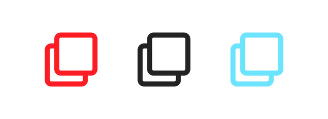 Copy icons button. Flat, color, set of buttons copy icons, button design. Vector icons