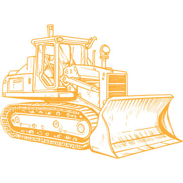 recommend clip art: Bulldozer Heavy Equipment Line Art Icon