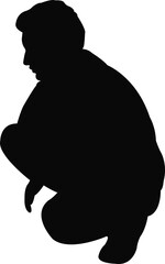 a man sitting body silhouette vector