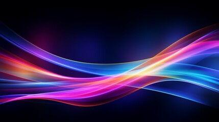 Colorful light trails with motion effect. illustration of high speed light effect on black background