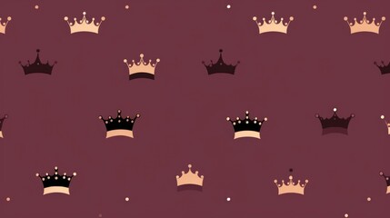  Background with minimalist illustrations of crowns in Burgundy color