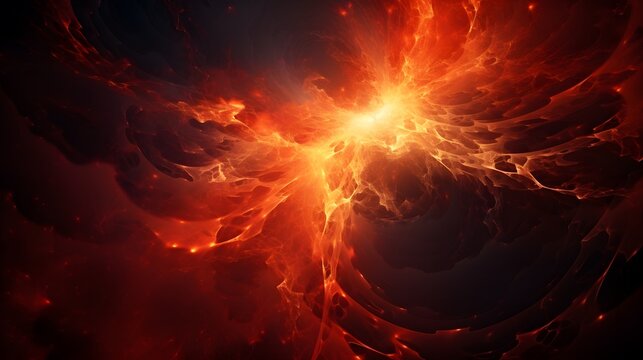 An intense abstract image of a fiery vortex, swirling with bright light and glowing particles that suggest dynamic motion and energy.