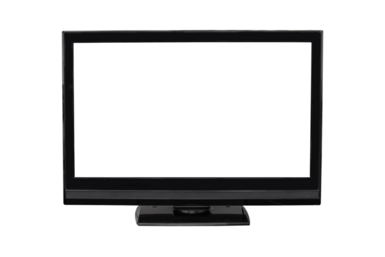Modern TV flat screen lcd, photo isolated on transparent background, png file
