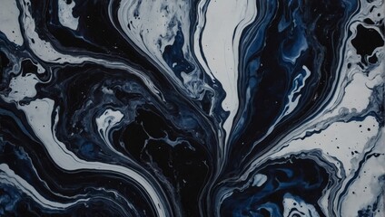 Navy abstract black marble background art paint pattern ink texture watercolor palladium fluid wall.