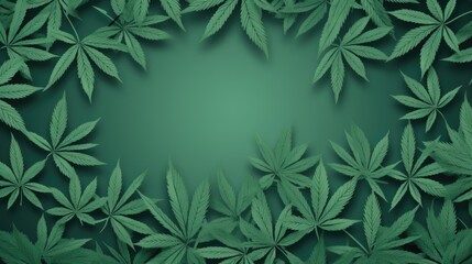 Background with Pista Green marijuana leaves - obrazy, fototapety, plakaty