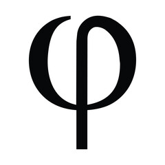 Phi greek letter , Phi symbol vector illustration