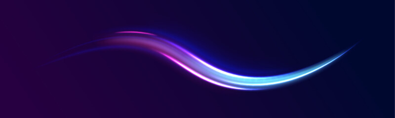 Racing cars dynamic flash effects city road with long exposure night ligh. Laser beams luminous abstract sparkling isolated on a transparent background.	