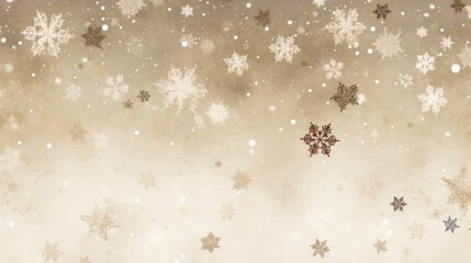 Background with snowflakes in Beige color.