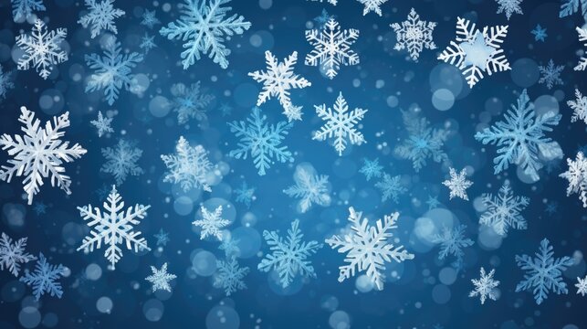 Background with snowflakes in Azure color