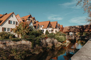 Fototapeta premium Old national German town house in Bietigheim-Bissingen, Baden-Wuerttemberg, Germany, Europe. Old Town is full of colorful and well preserved buildings.
