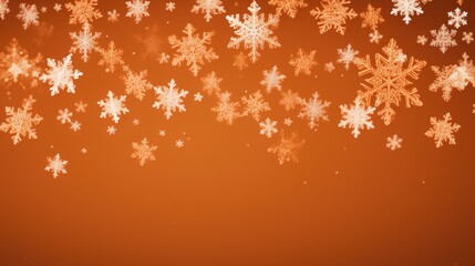 Background with snowflakes in Orange color