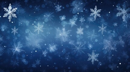 Fototapeta na wymiar Background with snowflakes in Sapphire color
