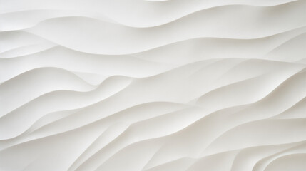 Top view texture of white waves on a white textured surface, creating a serene and minimalist aesthetic, perfect for abstract designs, backgrounds