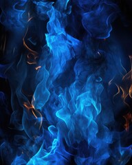 Isolated Blue Fire Background Design â€“ Blaze Your Design with Hot Flames of Blue Fire