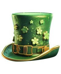 illustration of Leprechaun green hat for celebrate st patrick ai generated