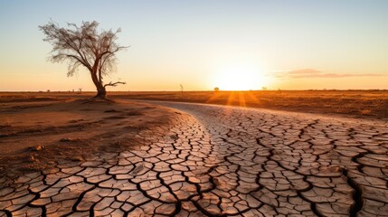 Global warming, extreme weather events and cracked dry soil. The impact of climate change on dry inland landscapes