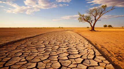 Global warming, extreme weather events and cracked dry soil. The impact of climate change on dry inland landscapes
