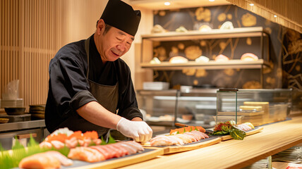 portrait photo of a chef in the kitchen concept