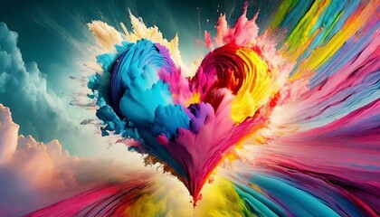 abstract watercolor background with heart


